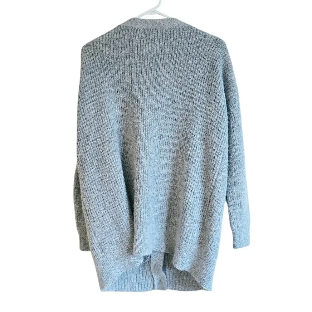Free people alpaca wool blend gray oversized grandpa sweater